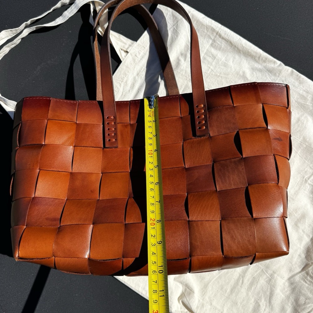 Dragon Diffusion Artisan Crafted Hand Woven Brown Leather Carryall Tote Purse - Picture 16 of 16